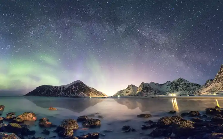A snowy lake.